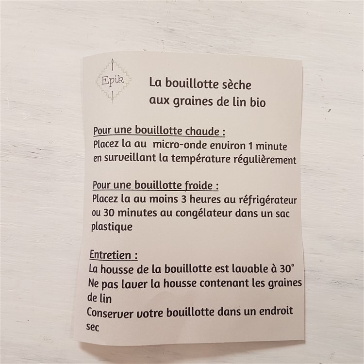 Bouillotte Sèche Micro-Ondes
